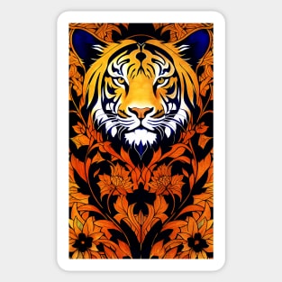 TIGER FACE - William Morris Style Sticker